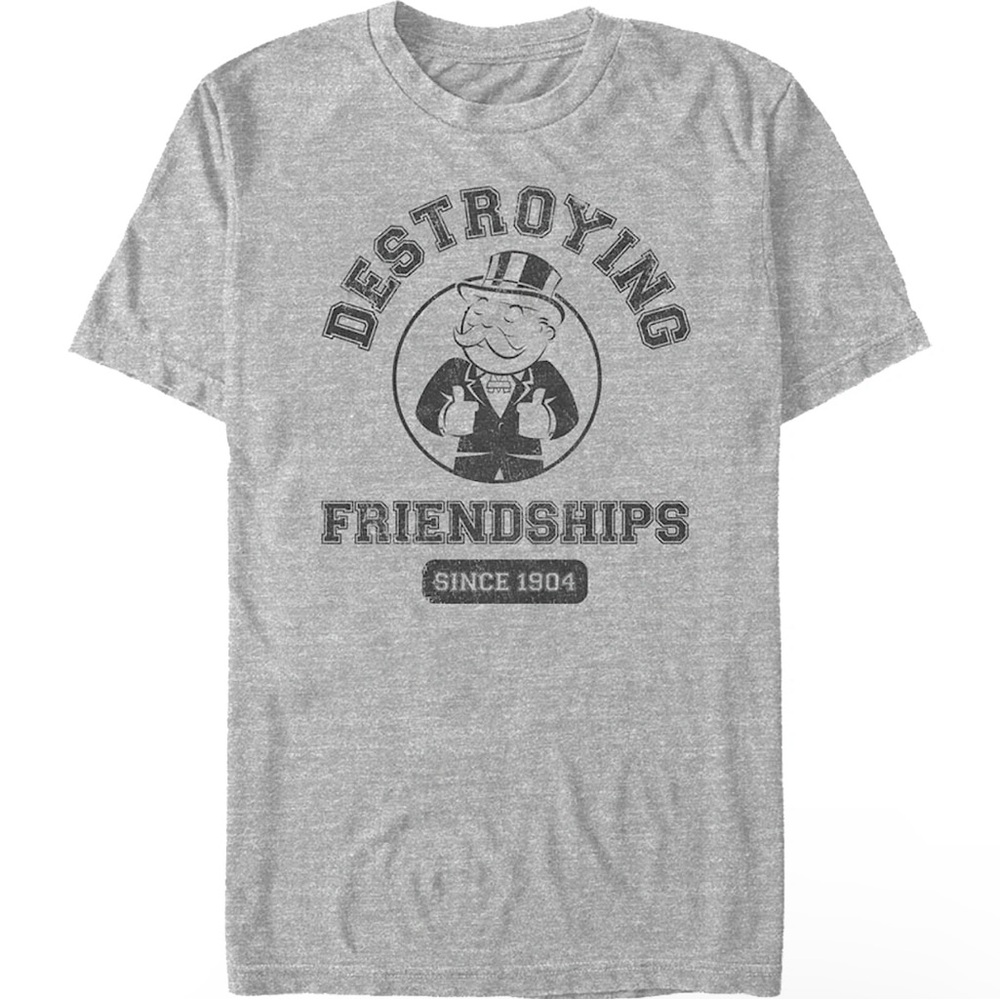 Monopoly Friendships 1904 Gray Graphic T-Shirt
